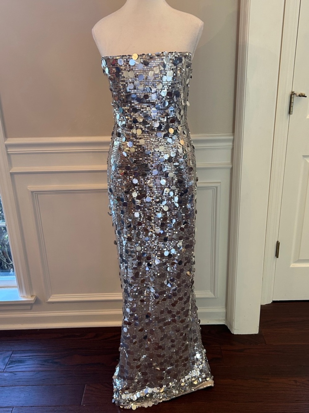Farah Strapless Gown in Silver - Picture 3 of 5